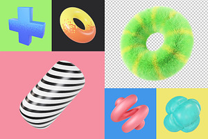 Playful Abstract 3D Shapes