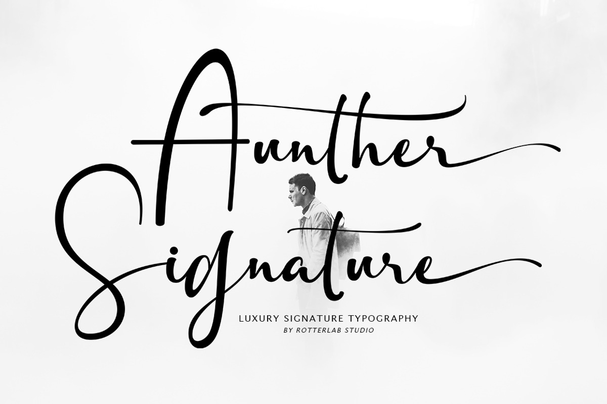 Aunther Signature, a Handwritten Font by Rotterlab Studio (Photo 1 of 11)