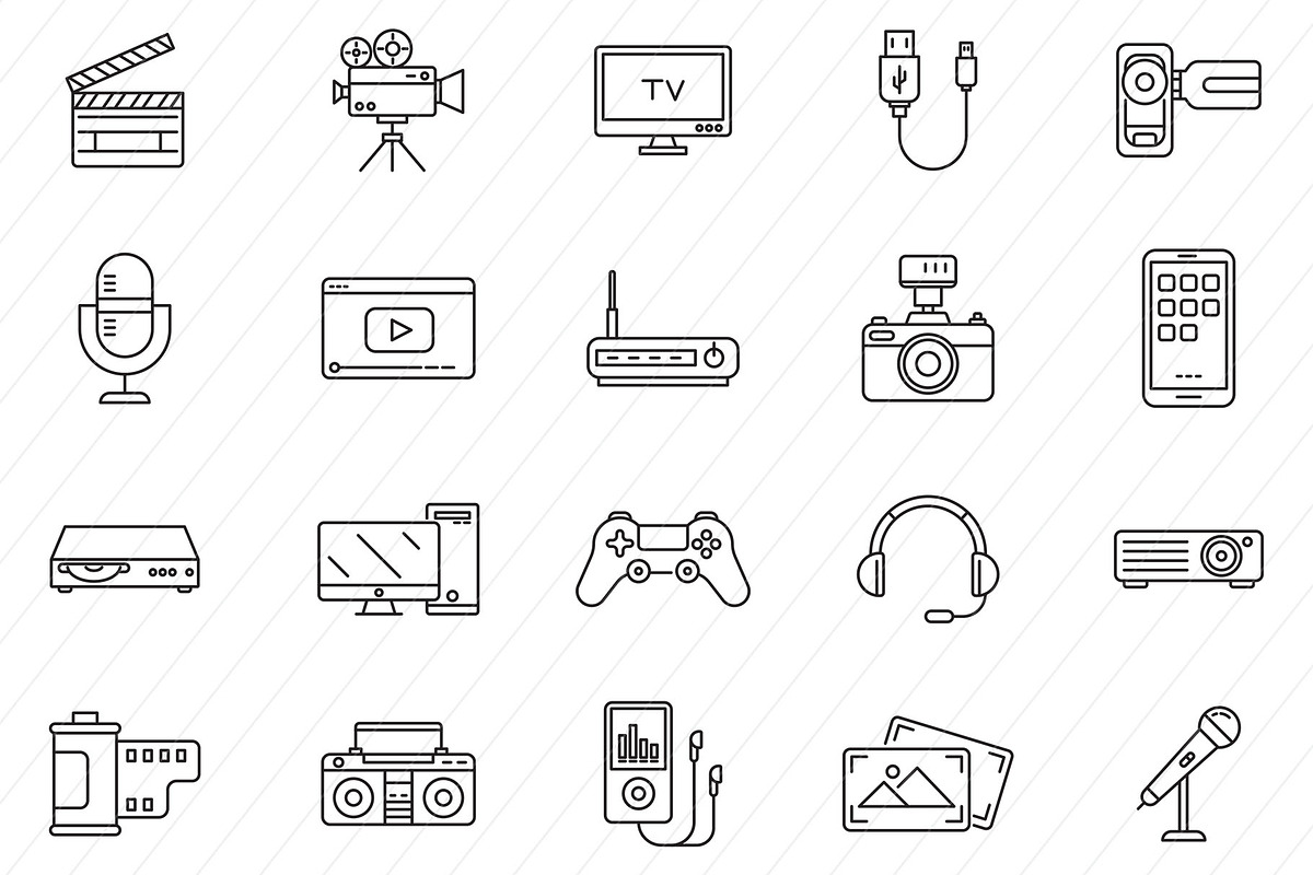 100 Multimedia Icons, an Icon by Graphic Pear