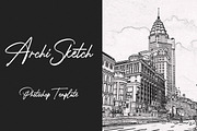 ArchiSketch Photoshop Template, a Layer Style Add-On by 3d_model_tifotizi (Thumbnail 1 of 3)