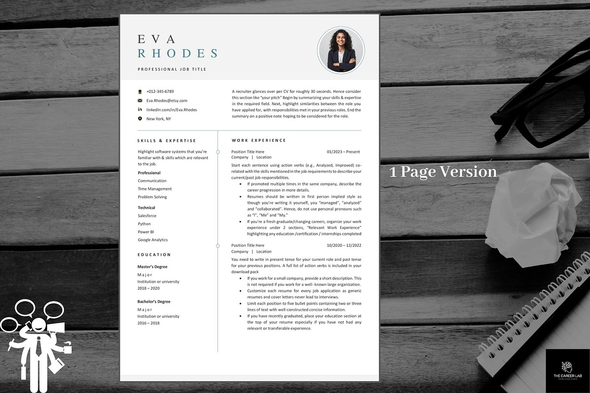 Professional CV layout ATS friendly, a Resume Template by The Career Lab (Photo 2 of 9)