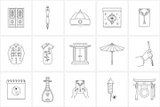Lunar New Year line icon set, an Outline Icon by NatalieArtShop (Thumbnail 3 of 11)