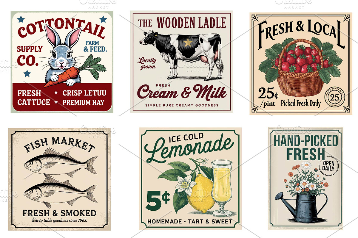 Vintage Farm Sign Sublimation Bundle, an Illustration by CreationArt (Photo 2 of 3)