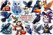 Halloween Birds Clipart, an Illustration by RobertsArt (Thumbnail 1 of 7)