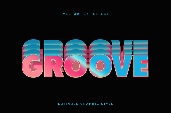 Retro Gradient Layered Text Effect preview 3