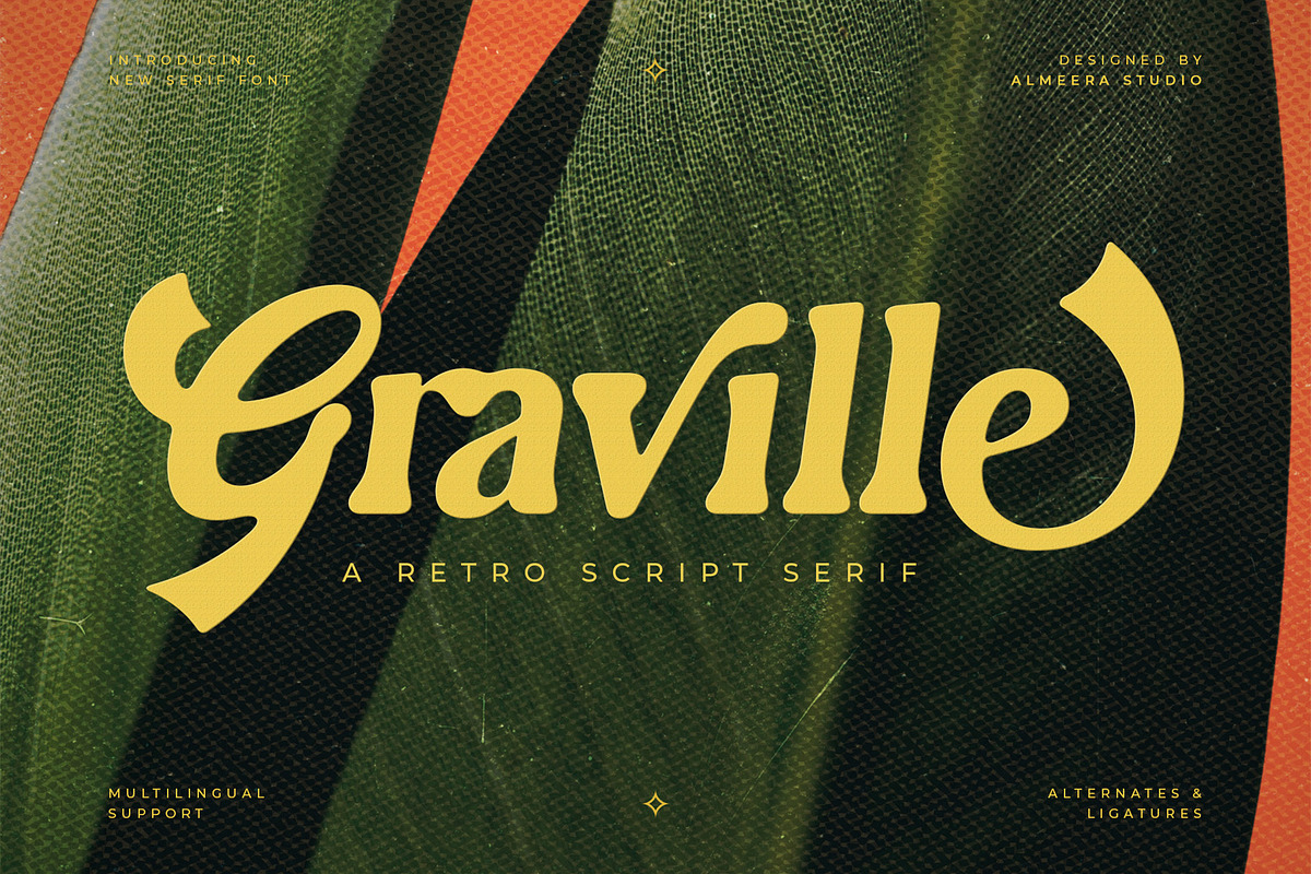 Graville – Retro Script Serif, a Serif Font by Almeera Std (Photo 1 of 10)
