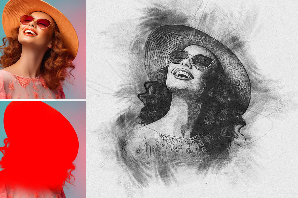 Sketch Drawing Photoshop Action, an Action Add-On by MRI STUDIO (Photo 3 of 12)