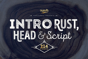Intro Rust - pack of 214 fonts