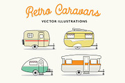 Retro Caravan Illustrations, a Graphic by the cabin supply co (Thumbnail 1 of 3)