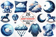 Navy Sky Blue Baby Nursery Clipart, an Illustration by RobertsArt (Thumbnail 1 of 8)