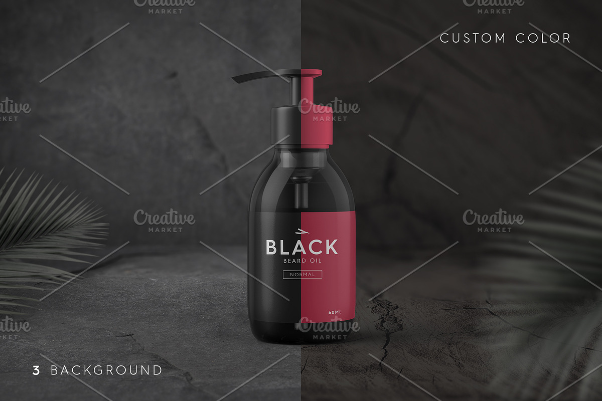 Realistic Beard Oil Bottle Mockup, a Packaging Mockup by Grand Design (Photo 2 of 3)