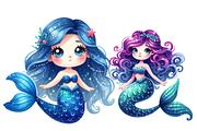 Cute Little Mermaid Clipart, an Illustration by Designworld (Thumbnail 5 of 6)