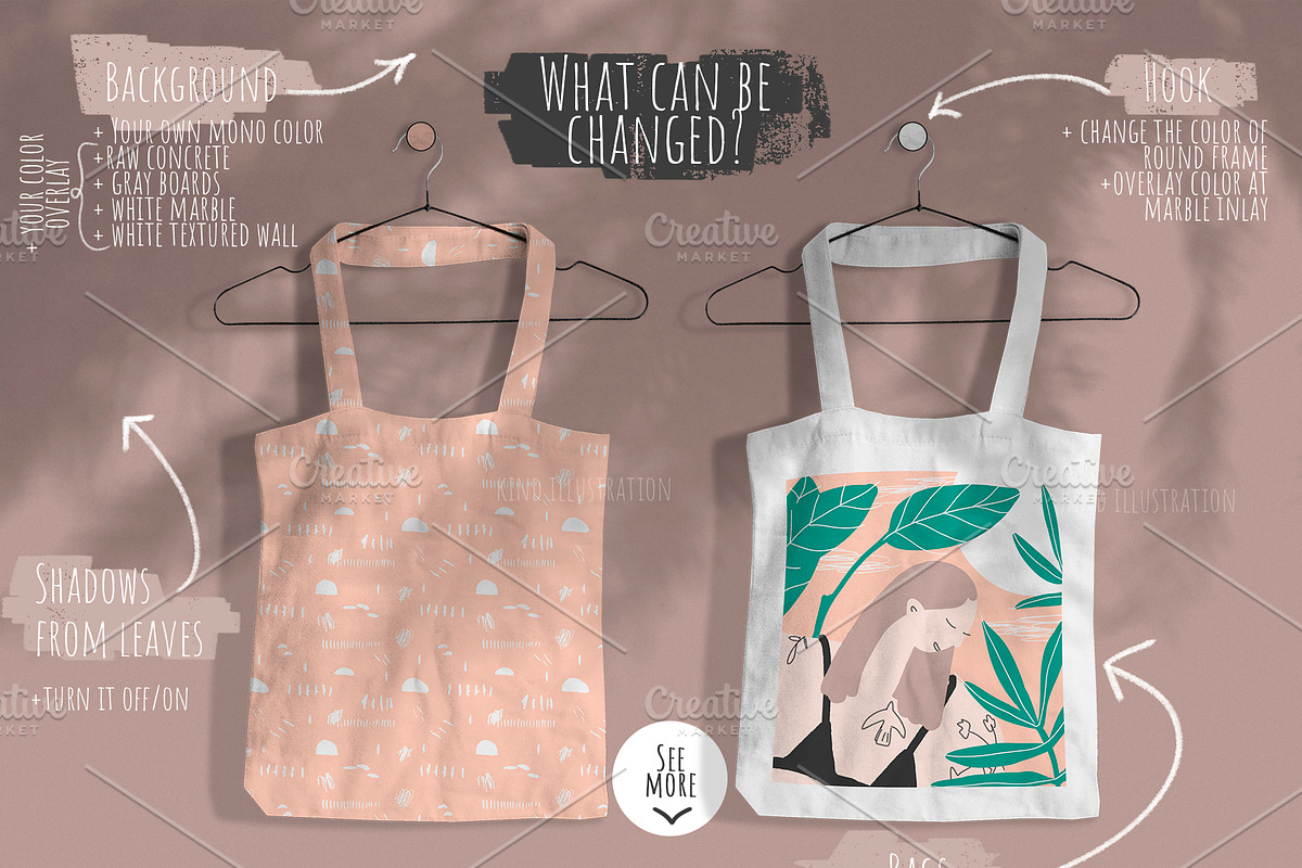 Cotton bags mockup, a Product Mockup by ⚞ Kind Illustration ⚟ (Photo 2 of 6)