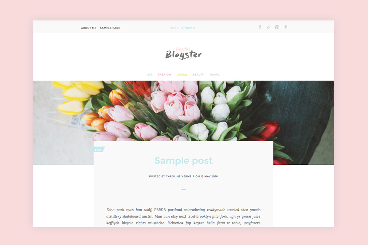 The Pastel Blogster 1.0, a WordPress Template by Studio Caro (Photo 4 of 4)