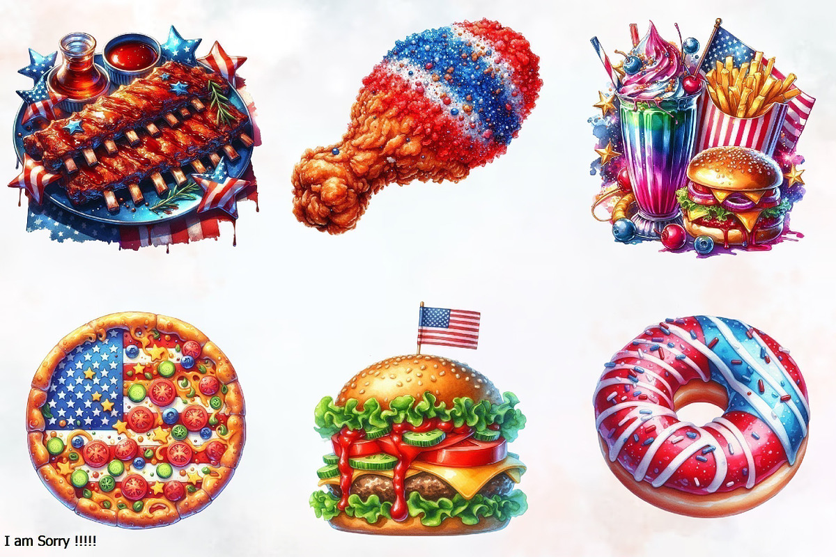 4th of July Fast Food Sublimation, an Illustration by RobertsArt (Photo 3 of 7)