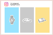 14 Instagram Stories Highlight Icons, a Social Media Template by Kristina Dubnovitskaya (Thumbnail 5 of 5)