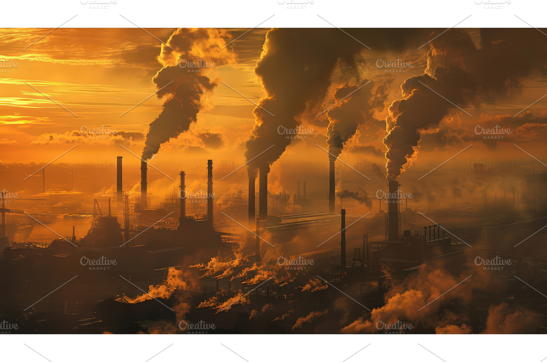 Industrial air pollution over city, an Industrial Photo by piter.goskov