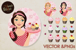 Baking Clipart Baker Woman character