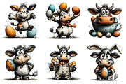 Funny Easter Cow Clipart, an Illustration by Dream Creation (Thumbnail 4 of 6)