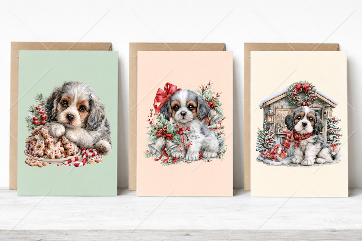 Whimsical Christmas Dog Clipart PNG, a Seasonal Illustration by Canvas Craft (Photo 4 of 10)