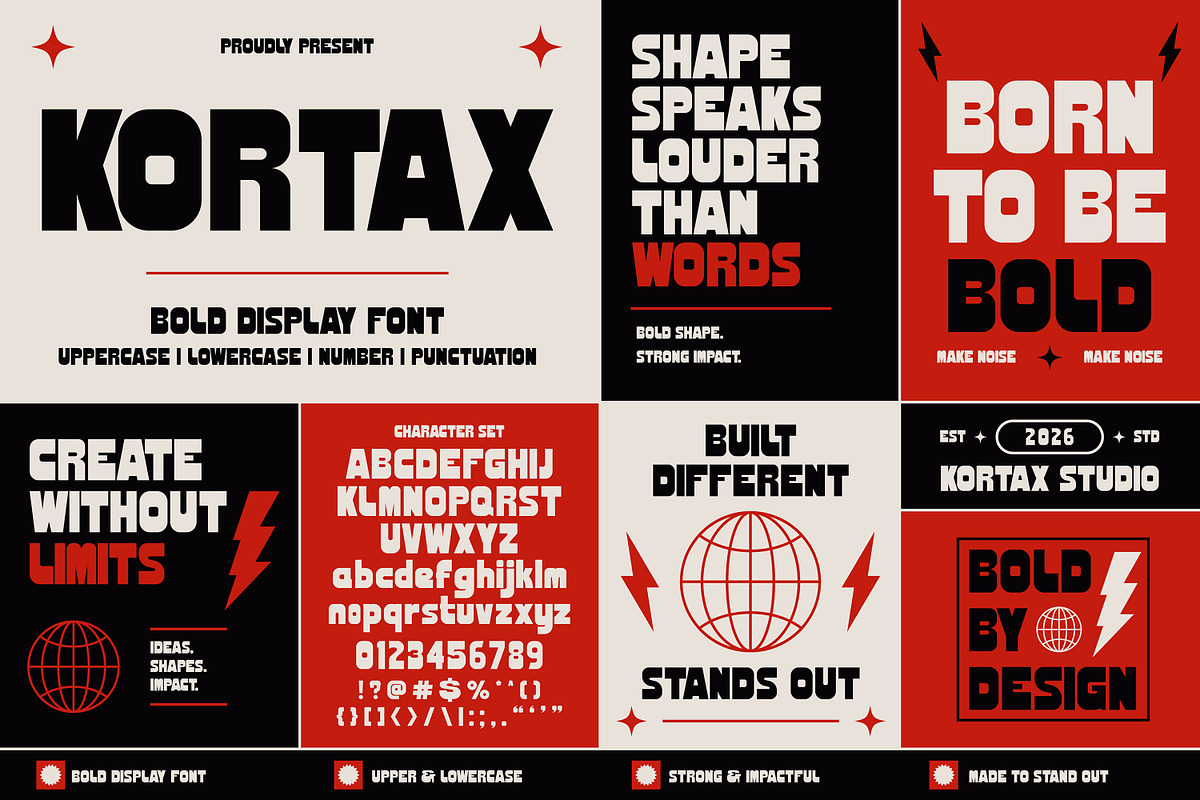 Kortax - Bold Urban Display Typeface, a Sans Serif Font by Pitchlook.Studio (Photo 3 of 3)