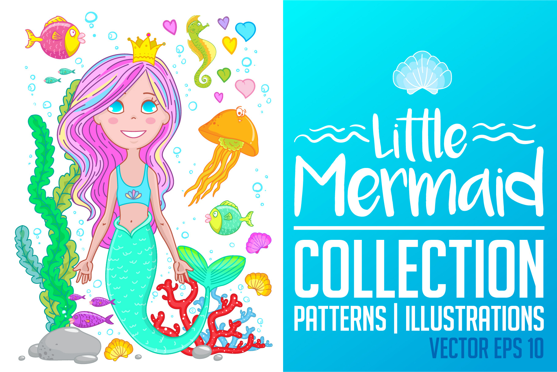 Little Mermaid Collection by Viosilent | Creative Market