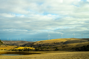 Wind turbines on hills near Cape Jervis, Australia, a Nature Photo by GoodGoods