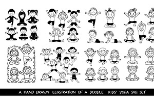 Kids’ yoga svg set, an Illustration by SketchArtStudio