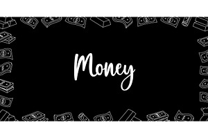 Money horizontal banner. Flying cash, a Finance Illustration by GraphiShop
