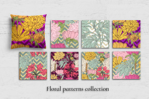 Set of floral patterns, a Pattern Graphic by DeMih