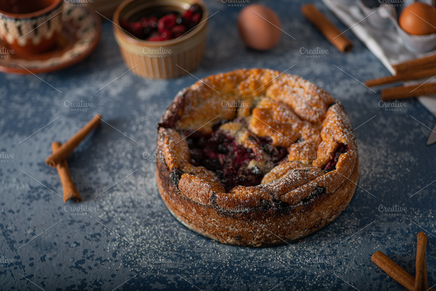 Breaded rustic pie with berries, a Food & Drink Photo by Stepanek Photography