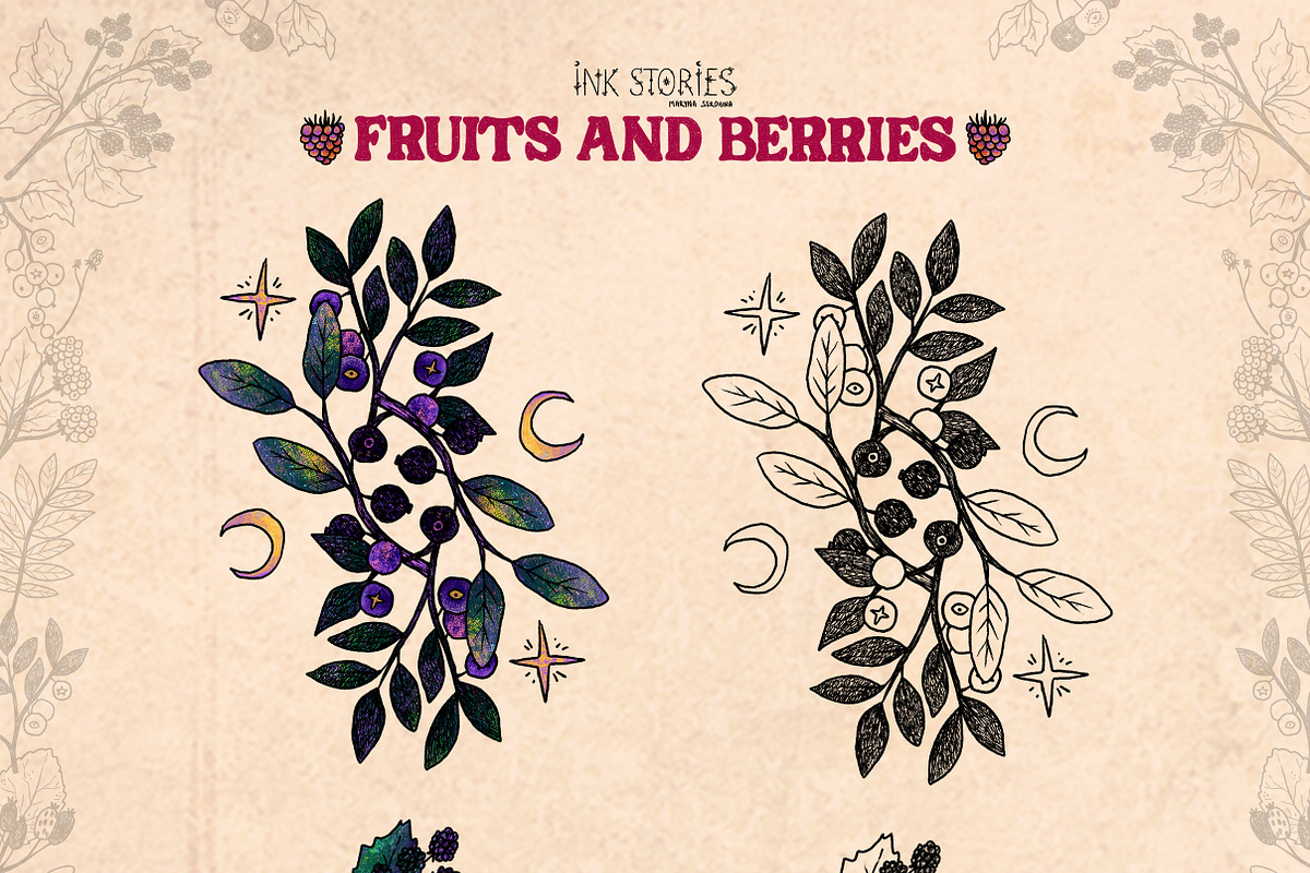Fruits and Berries | Hand Drawn Boho, a Food Illustration by Ink Stories (Photo 6 of 13)