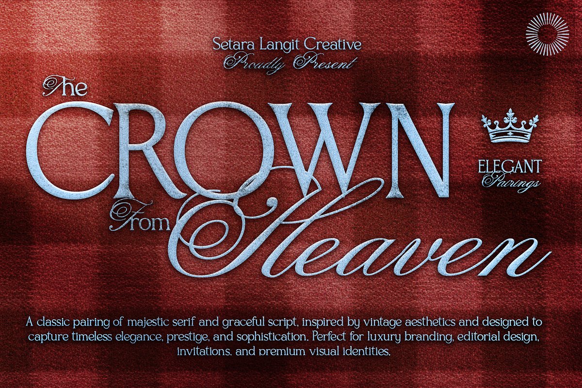 Crown | Script & Serif Font Duo, a Script Font by Setara Langit CreativeStd (Photo 1 of 10)