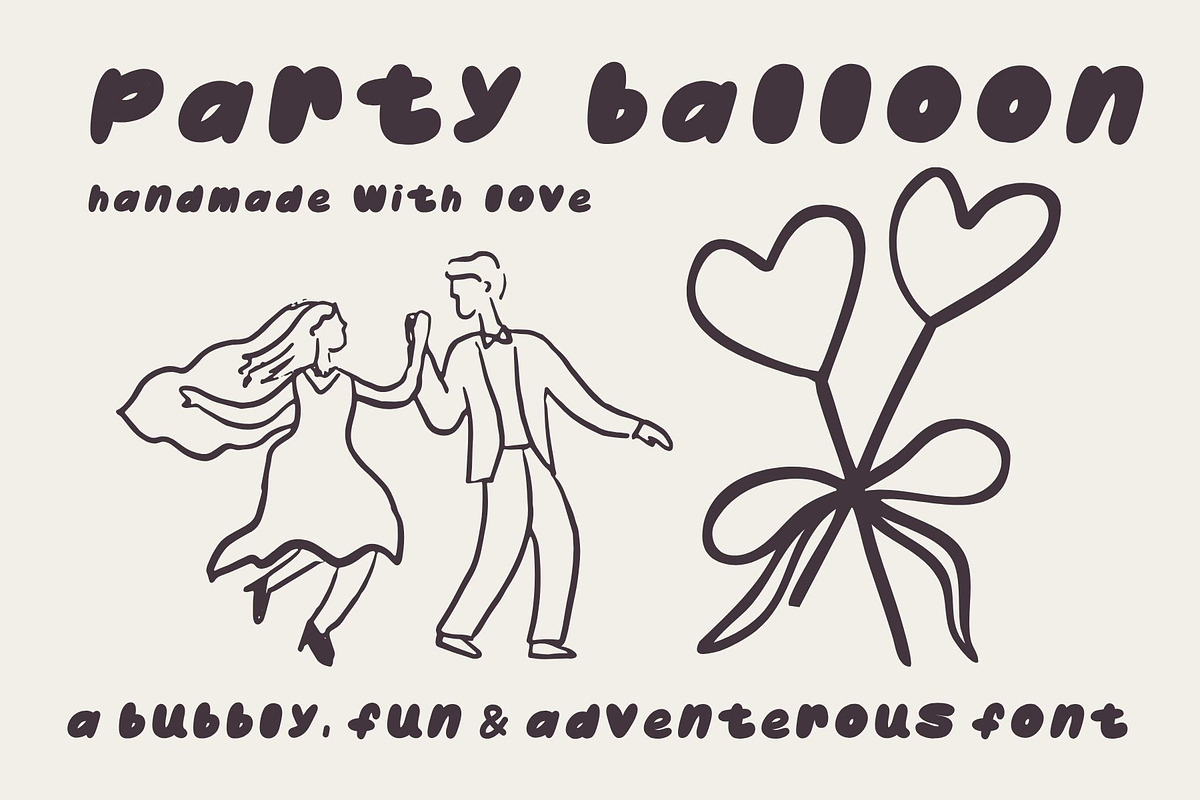 Party Balloon Bubble Font, a Handwritten Font by Eryn Rose Design (Photo 1 of 13)