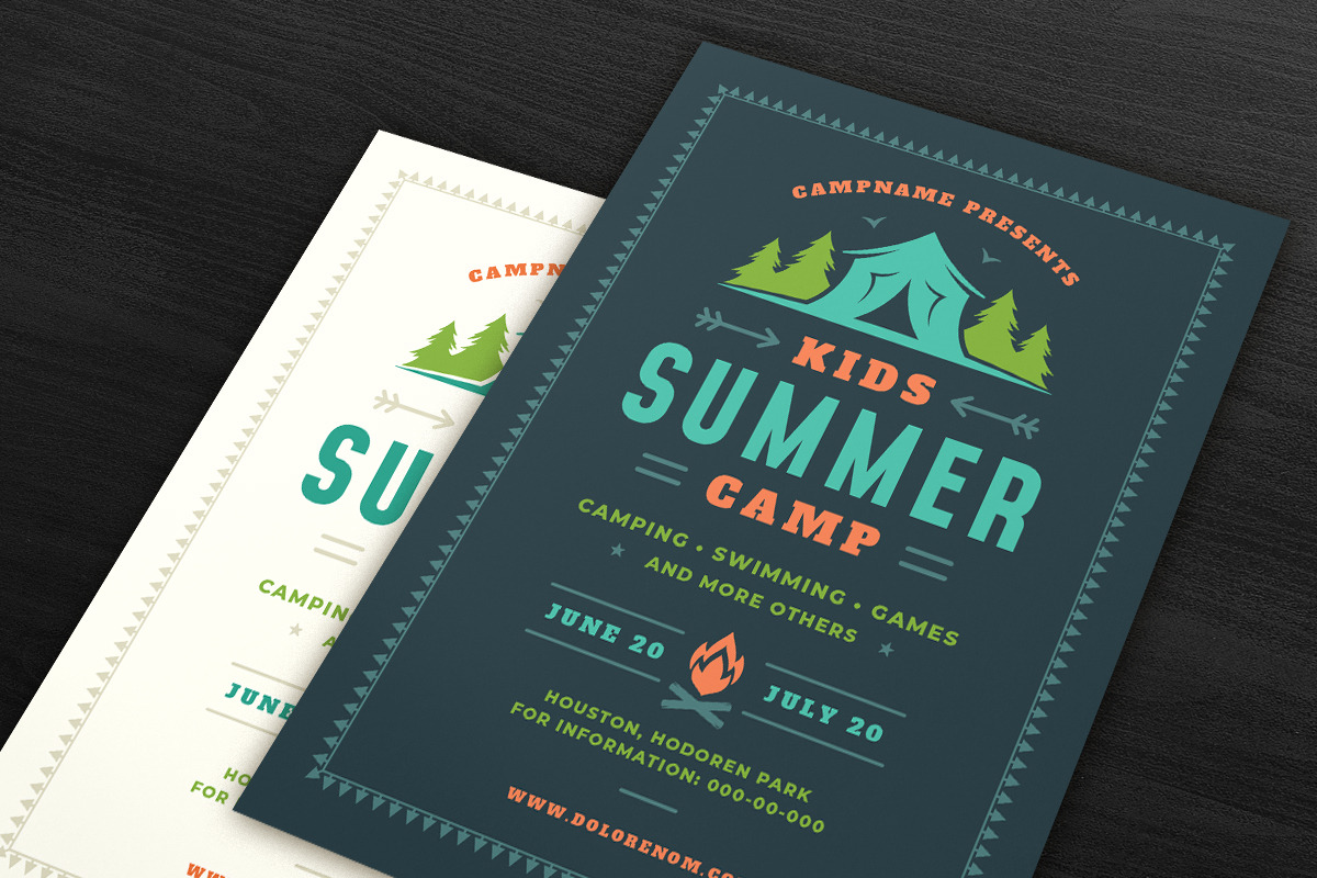 Kids Summer Camp Flyer Template, a Flyer Template by Vasya Kobelev (Photo 2 of 3)