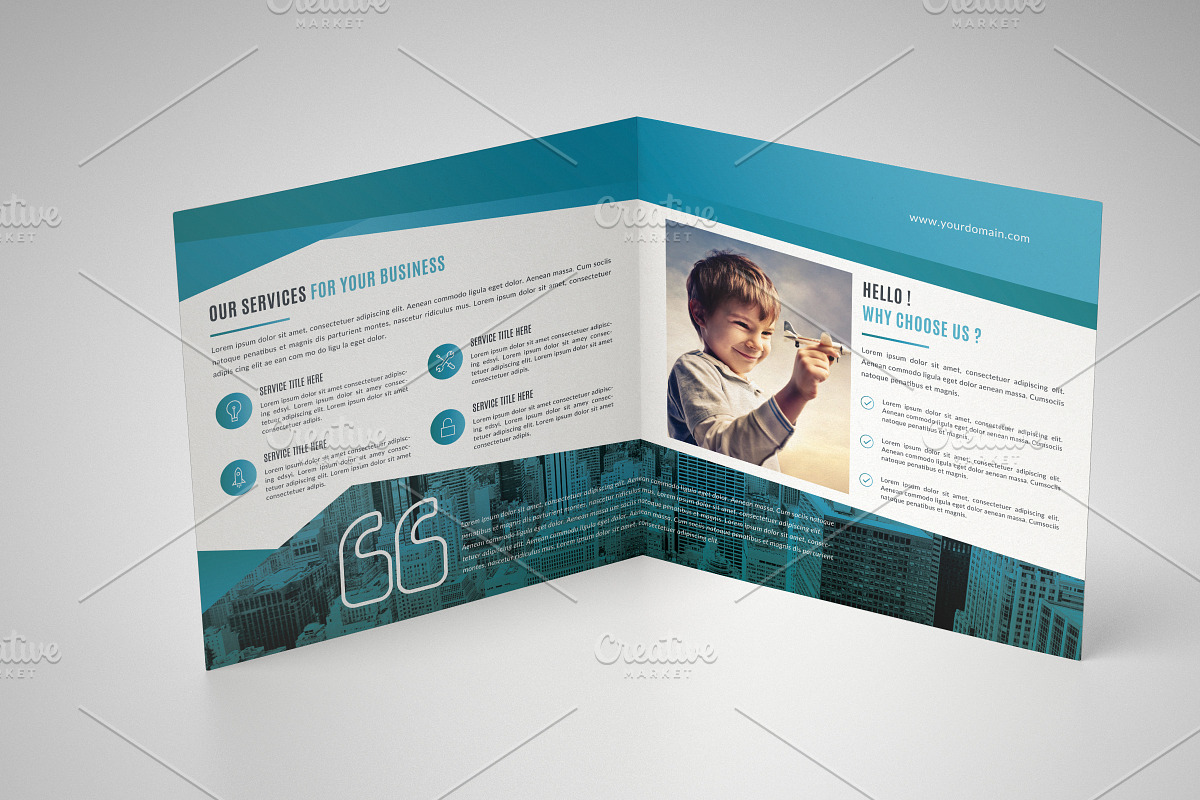 Square Bi-Fold Brochure Template, a Brochure Template by Alice_s (Photo 4 of 4)