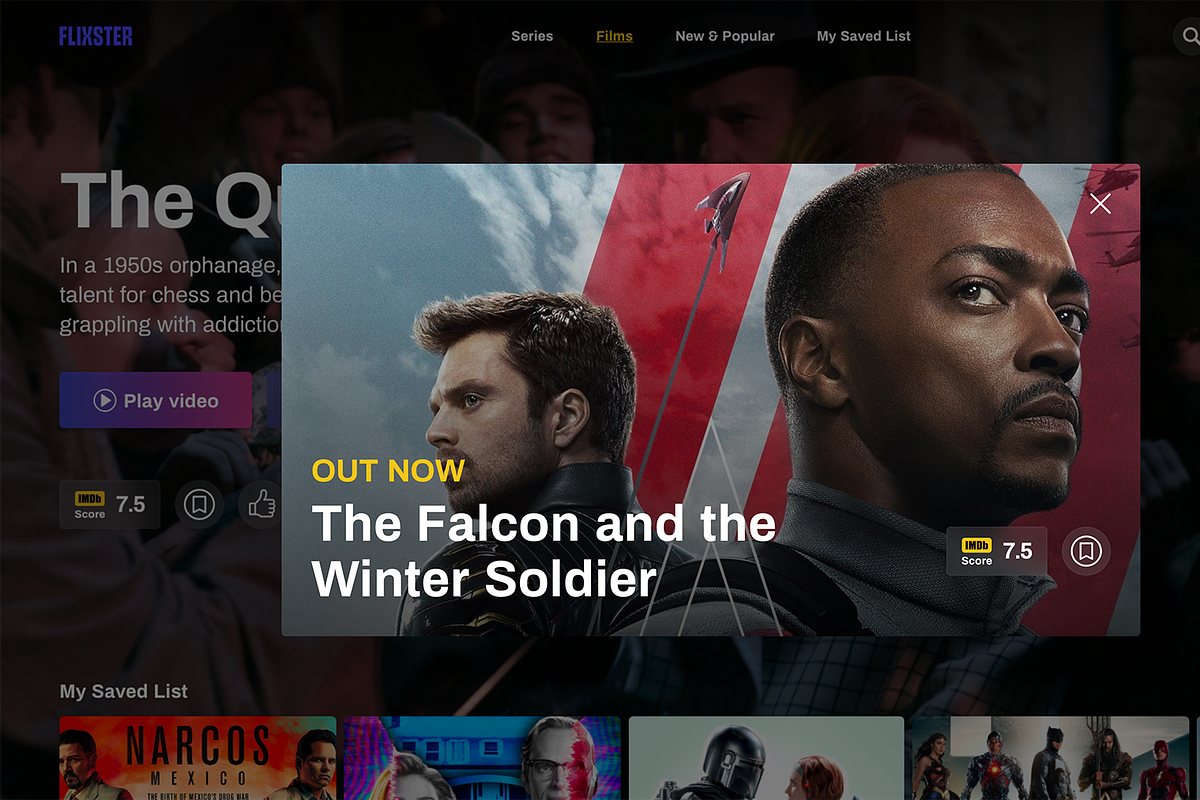 Flixster streaming service web kit, an UI Kit Template by SPACECAKE (Photo 5 of 15)