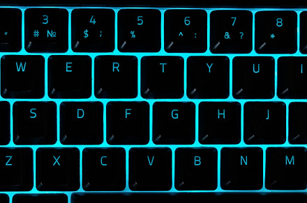 Black backlit keyboard featuring computer, technology, and keyboard, a Technology Photo by AlexBush