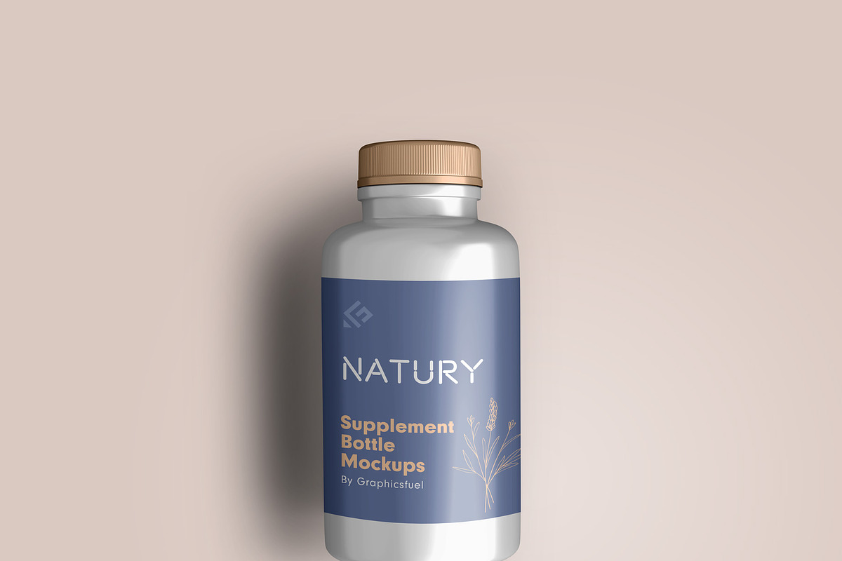 Supplement Bottle Mockups, a Packaging Mockup by Graphicsfuel (Photo 6 of 12)