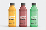 Square Plastic Bottle Mockup, a Packaging Mockup by DesignRushMarket (Thumbnail 4 of 9)