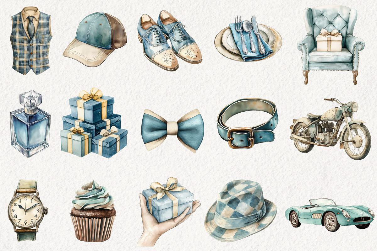Happy Father's Day Clipart, an Illustration by NadiaTheronArt (Photo 3 of 5)
