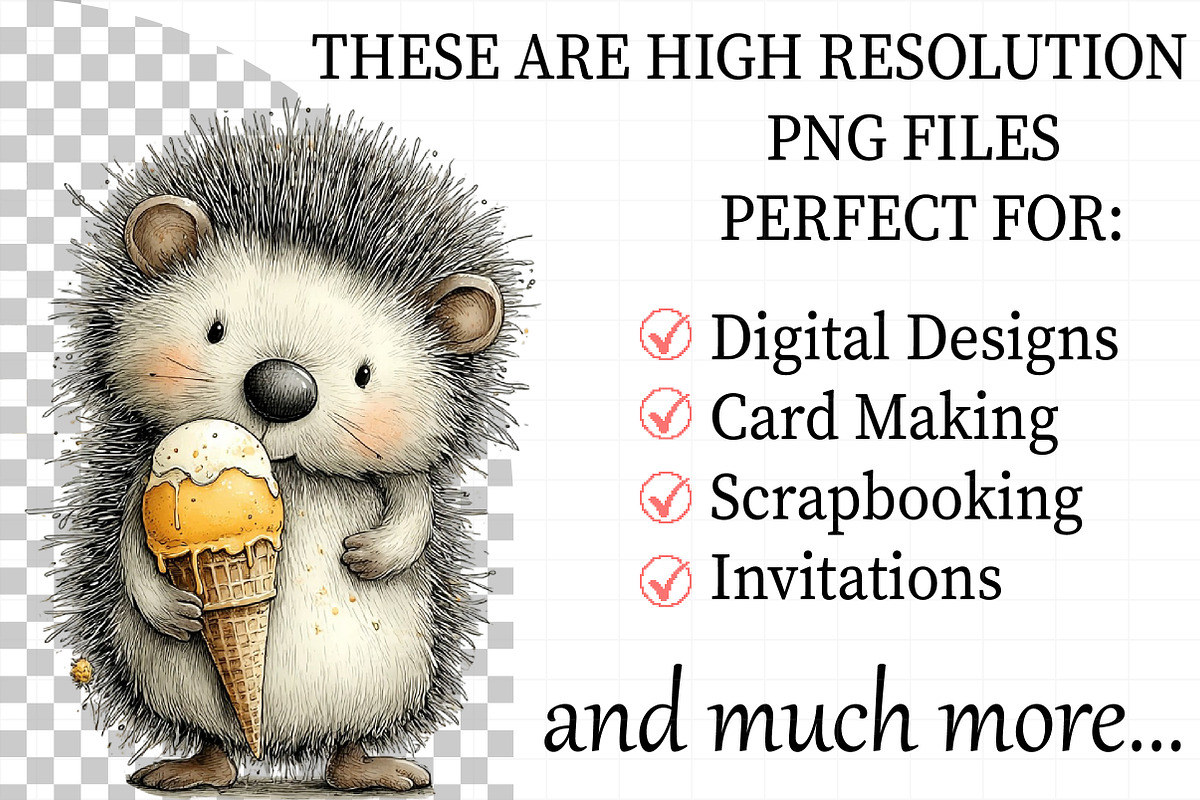 Whimsical Summer Hedgehog Clipart, an Illustration by Daily.Designs (Photo 2 of 8)