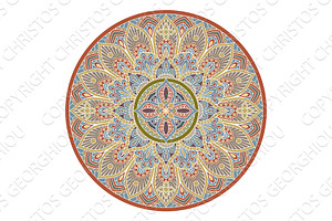 Pattern Motif Mandala Art Ornament, a Decorative Illustration by Christos Georghiou