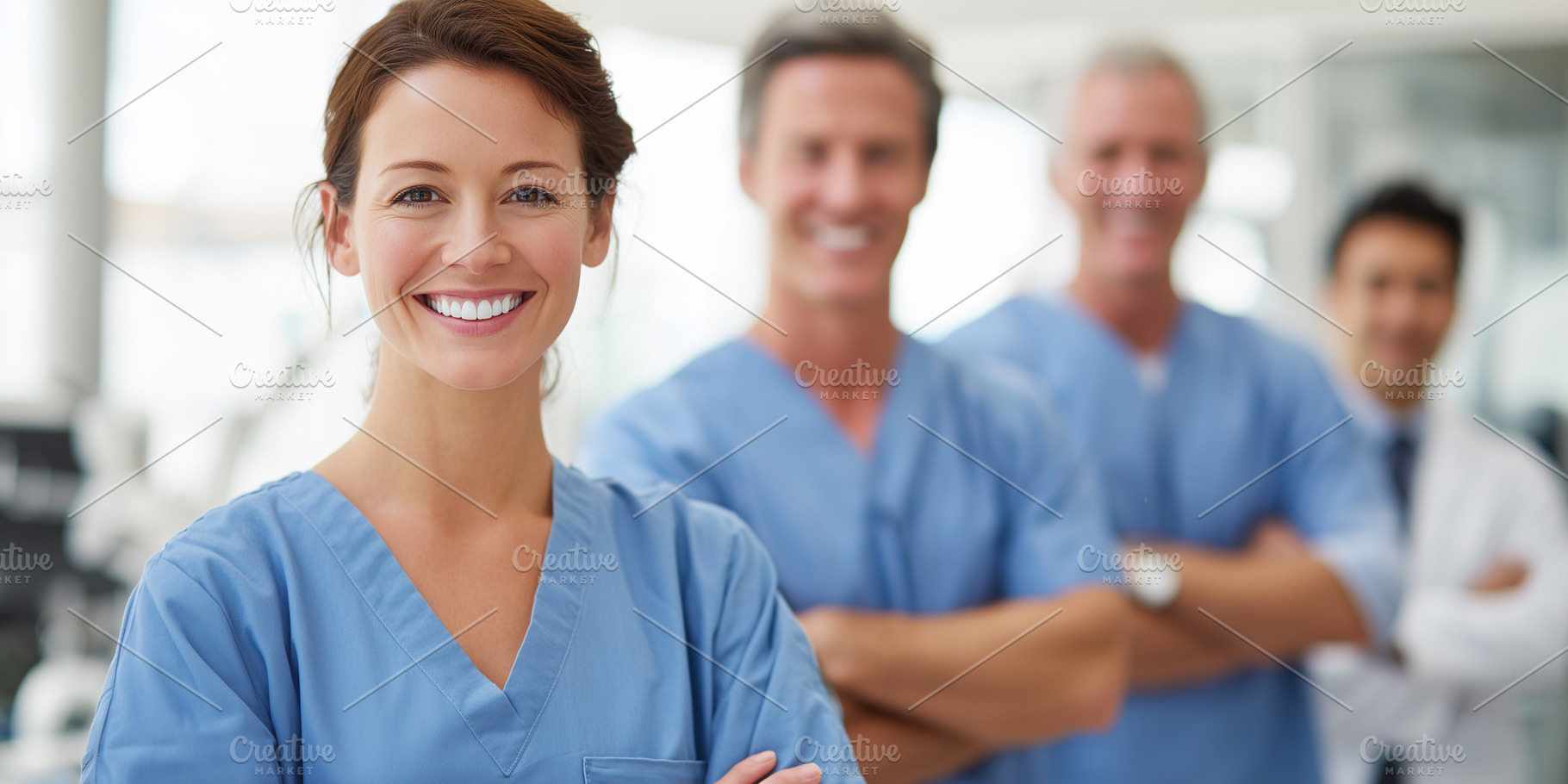Smiling female healthcare stuff, a Health & Medical Photo by MistyDay