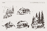 Huge Collection of Cabin Sketches, an Empty State Illustration by TheMountBirdStudio (Thumbnail 12 of 15)