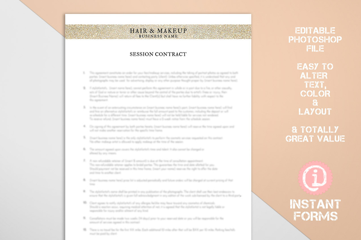 Hair Stylist and Makeup Artist Forms, a Stationery Template by InstantForms (Photo 2 of 3)