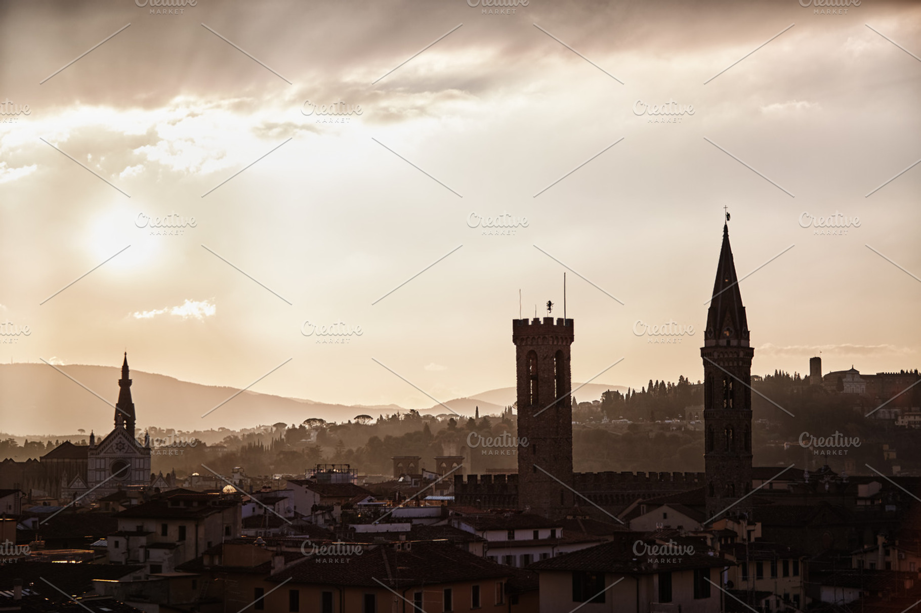 Italy florence at sunrise stock photo containing florence and italy, an Architecture Photo by ArtChamomile