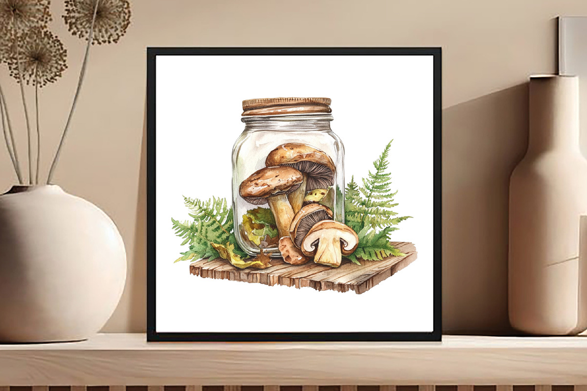 Mushrooms Jar Clipart, an Illustration by DreamCafeArt (Photo 5 of 5)
