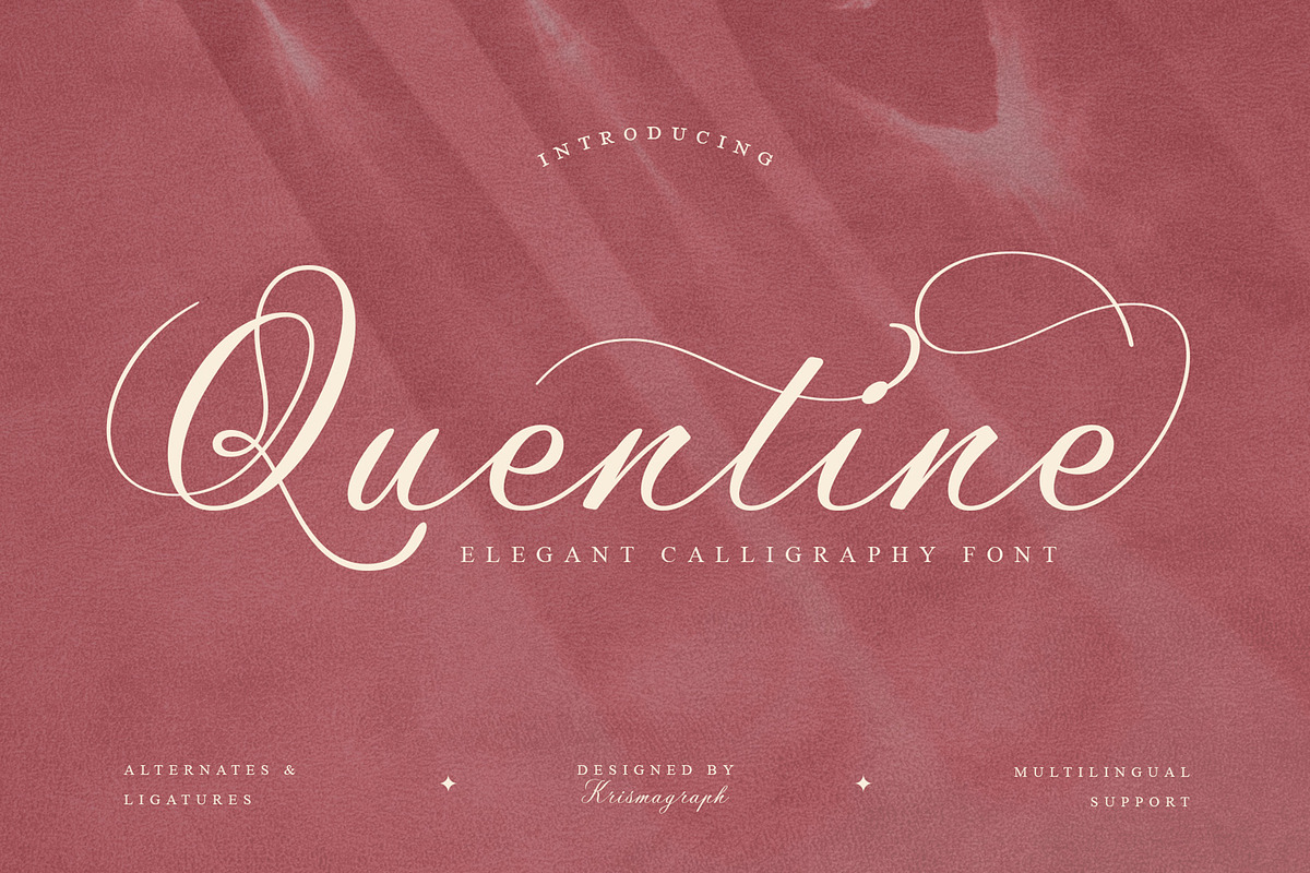 Quentine – Elegant Calligraphy Font, a Script Font by Krismagraph (Photo 1 of 10)