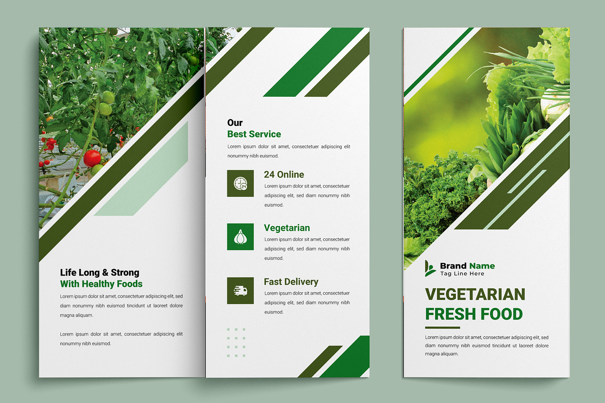 Vegetarian Food Trifold Brochure, a Brochure Template by MightyDesign (Photo 2 of 7)